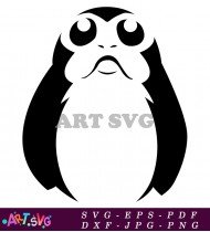 Star Wars Porgs Black and White Silhouette SVG