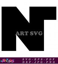 Black and White Letter N Graphic Design SVG