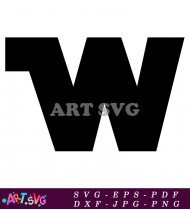 Black Letter W Font Graphic Design Style SVG