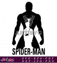 Spiderman Silhouette with Red Background SVG