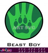 Green Hand Beast Boy Logo Design SVG