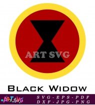 Black Widow Hourglass Logo Design SVG