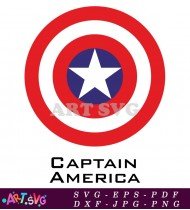 Captain America Red White Shield Design SVG