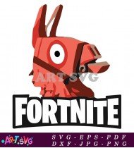 Llama Fortnite Video Game Logo Design SVG