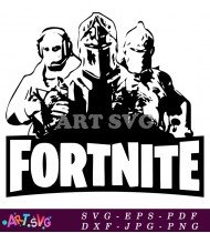 Fortnite Video Game Characters Black Art SVG