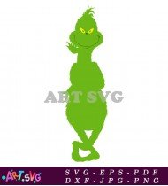 Grinch Silhouette Christmas Vector Design SVG