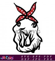 Red White Dotted Headband Chicken Clipart SVG