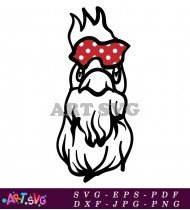 Rooster Head Vector Design Clip Art SVG