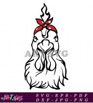 Rooster Bird Head Silhouette Clipart Design SVG