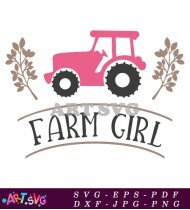 Farm Girl SVG Design Tractor Silhouette