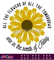 Sunflower Decor Farmhouse Sign All The Flowers SVG