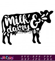 Milk And Dairy Cow SVG Clipart Design 1