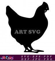 Silhouette of a Hen Chicken Design SVG 1