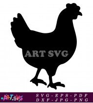 Silhouette of a Hen Chicken Design SVG 4