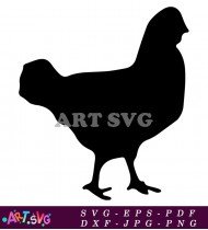 Silhouettes Of Chicken Birds Vector Illustration SVG