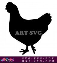 Chicken Silhouette Clipart Vector Illustration SVG