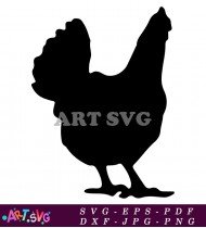 Black Silhouettes Chicken Animal Design SVG