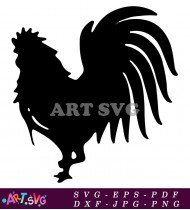 Silhouette Of Chicken Animal Design SVG