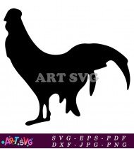 Black Silhouettes Rooster Chicken Animal Design SVG