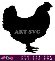 Rooster Silhouette Vector Design For Printing SVG