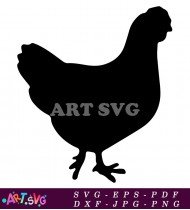 Chicken Silhouette Vector Illustration Design SVG 1