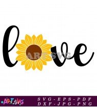 Love Sunflower Floral Wedding Clipart Design SVG 1