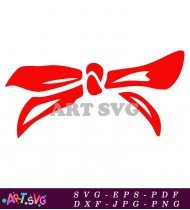 Red Bow With Black Outline Simple Vector Image SVG 1