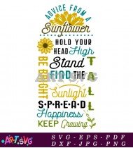 Advice From A Sunflower Inspirational Quote SVG