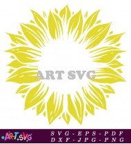 Yellow Sunflower With Empty Circle SVG