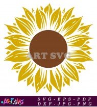 Yellow Sunflower With Brown Center For Design SVG