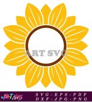 Simple Yellow Sunflower Illustration Circle Center SVG