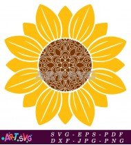 Simple Sunflower Clipart With Circle Center SVG