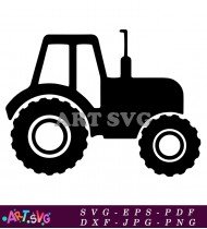 Tractor Silhouette Black And White Design SVG