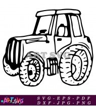 Tractor Silhouette Clipart for Farm Designs SVG