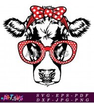 Cow In Sunglasses Farmhouse Wall Decor SVG