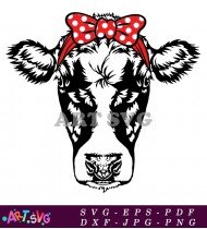 Cow In Headband Rustic Wall Decor SVG