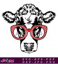 Cow In Sunglasses Farmhouse Sign Decor SVG