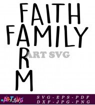 Faith Family Rural Decor Farmhouse Sign SVG