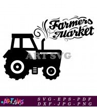 Farmers Market Tractor Silhouette SVG Design