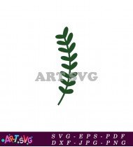 Green Leaf Branch SVG Clip Art 1