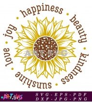 Happiness Beauty Kindness Sunshine Love Joy Silhouette File SVG