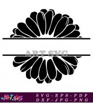 Sunflower Printable SVG Vector Graphic Black White