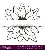 Sunflower Outline Printable SVG Cricut Silhouette 1