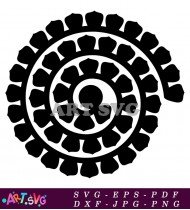 Black And White Spiral Circle Design Element SVG