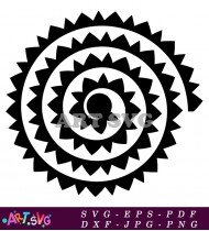 Spiral Mandala Flower Pattern Vector Black SVG