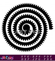 Simple Black And White Spiral Shape Illustration SVG