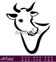 Black and White Cow Clipart For Print SVG