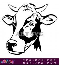 Black and White Cow Clipart For Logo Design SVG