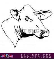 Cow Head Side Profile Black And White SVG