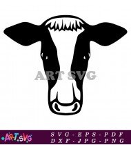 Cow Face Profile Silhouette With Horns SVG